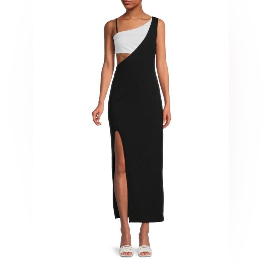RACHEL ROY || Colorblock Cutout Gown in Black/Eggshell - SZ XS 🖤NWT🖤